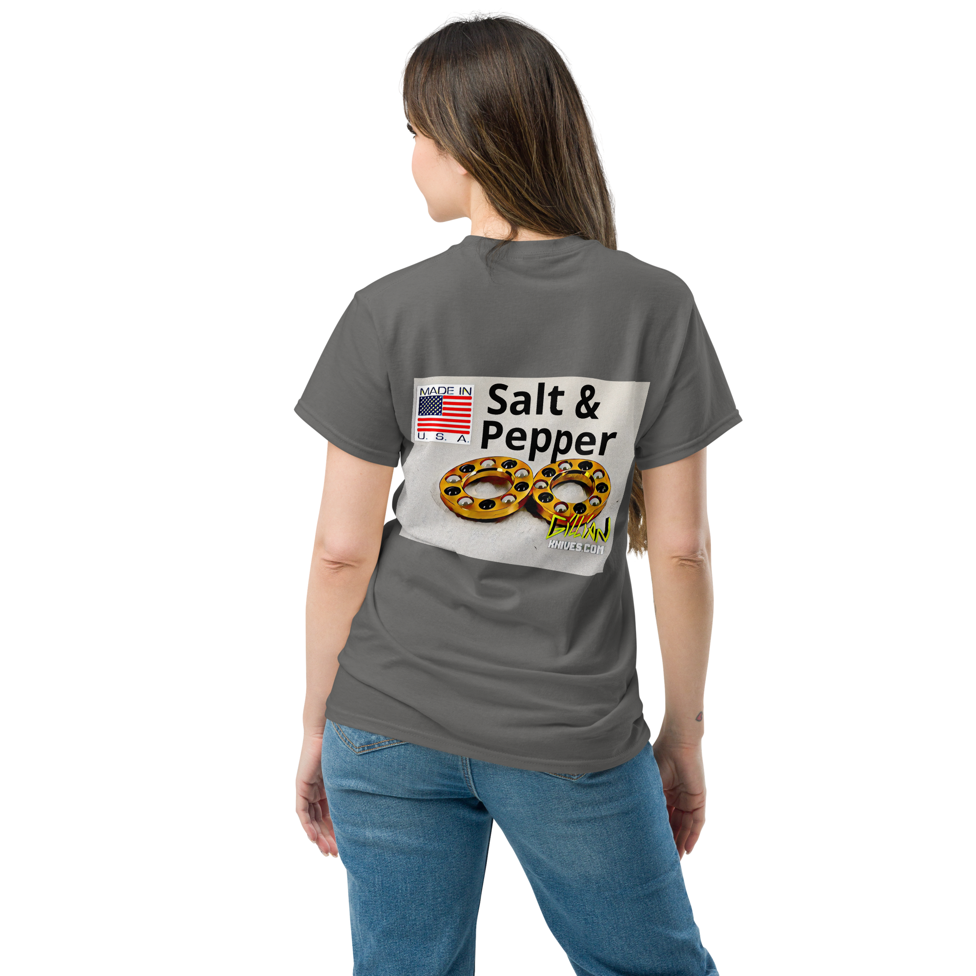 charcoal tshirt on back 